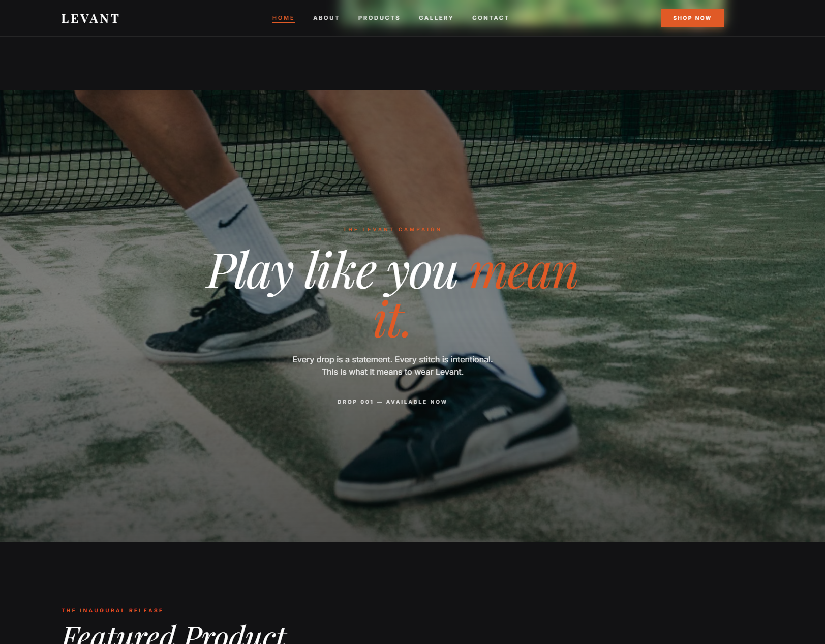 LEVANT — Performance tennis apparel, taken from a name to an inaugural drop that sold through in nine days.