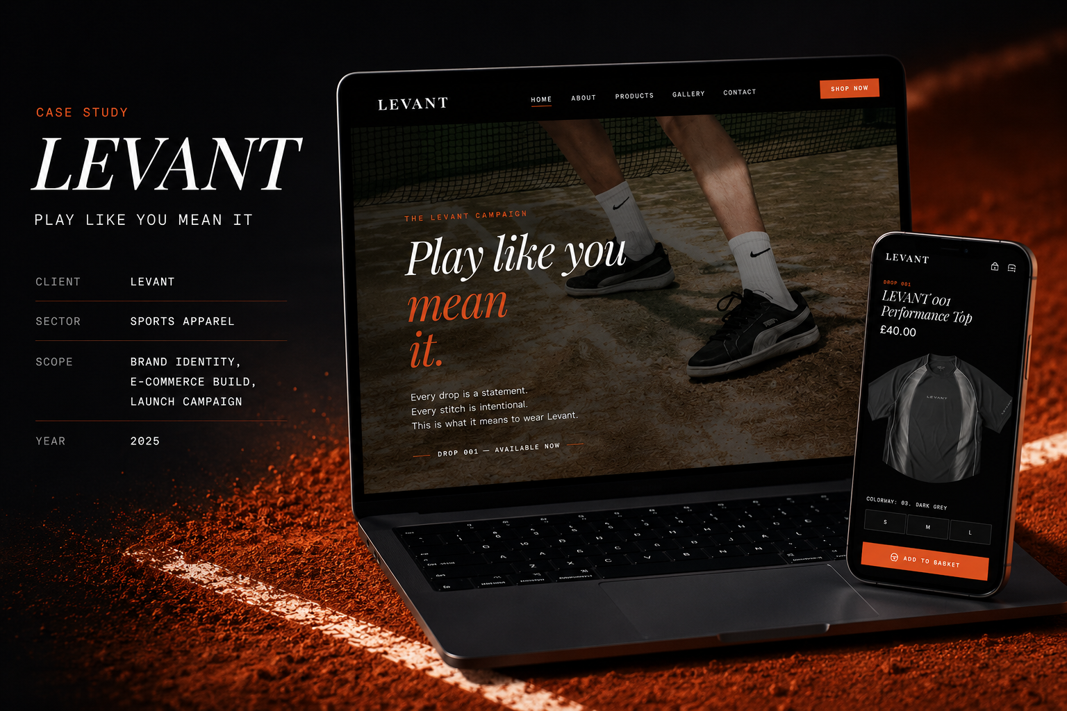 LEVANT — Performance tennis apparel, taken from a name to an inaugural drop that sold through in nine days.